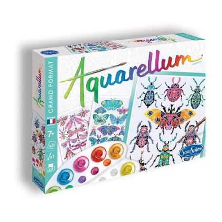 Peinture Aquarelle Insectarium - 9 Couleurs et 3 Tableaux