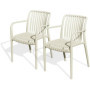 Lot de 2 fauteuils de jardin empilables Tiago - Sable