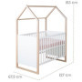 Lit bébé 2-en-1 Cabane ROBA - 60 x 120 cm - Chêne et Blanc