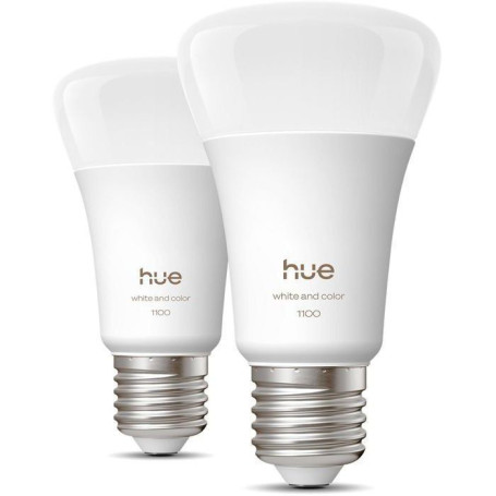 Pack de 2 ampoules LED connectées A60 Philips Hue - Lumière blanche et colorée E27
