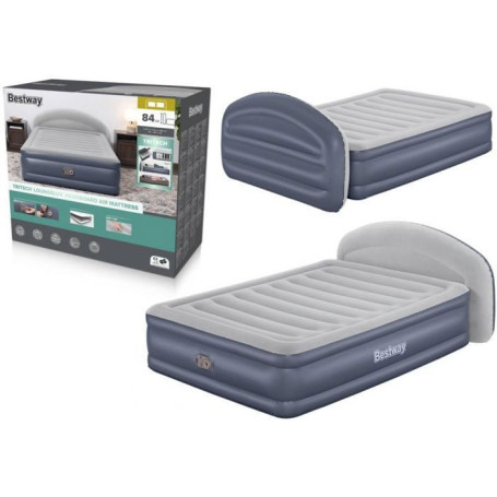 Matelas Gonflable BESTWAY Queen avec Pompe Électrique et Tête de Lit LoungeLux