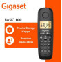 Gigaset BASIC 100 Noir - Téléphone sans fil pratique avec écran rétroéclairé