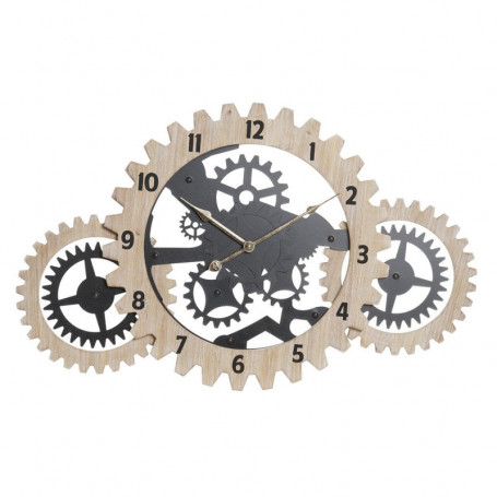 Horloge Murale DKD Home Decor Naturel Noir MDF Engrenage (70 x 4 x 45 cm) 67,99 €