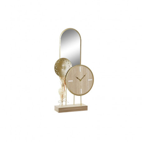 Horloge de table DKD Home Decor Miroir Naturel Doré Métal MDF (26 x 8 x 53 cm) 83,99 €