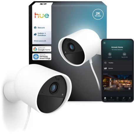 Caméra de Surveillance Connectée Philips Hue - Extérieur Filaire 2K avec Vision Nocturne