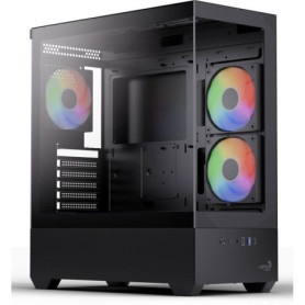 Boîtier PC AEROCOOL P500D Moyen Tour Noir avec Panneaux en Verre Trempé