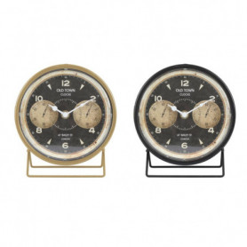 Horloge de table DKD Home Decor Noir Doré Fer PVC (12 x 5 x 14 cm) (2 Unités) 27,99 €