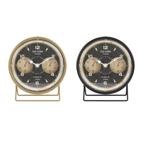 Horloge de table DKD Home Decor Noir Doré Fer PVC (12 x 5 x 14 cm) (2 Unités) 27,99 €