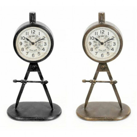 Horloge de table DKD Home Decor Noir Doré Fer PVC Loft (17 x 8 x 31 cm) (2 Unité 54,99 €
