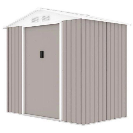 Abri de jardin en métal taupe avec portes coulissantes - 2,71 m²