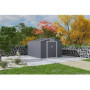 Abri de jardin en métal URANUS 8,84 m² avec portes coulissantes - Gris