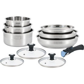 Batterie de Cuisine Induction 10 Pièces en Acier Inoxydable - Arthur Martin