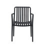 Lot de 4 fauteuils de jardin empilables SOLARIA en polypropylène noir