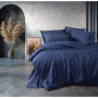Parure de lit en coton renforcé - Housse de couette 140x200cm et taie 60x60cm - Bleu foncé