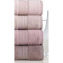 Ensemble de 4 serviettes de bain en coton - 50 x 85 cm - Teinte Poudre
