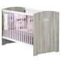 Lit Bébé à Barreaux 120x60 cm - Babyprice Smile en Chêne Silex et Blanc