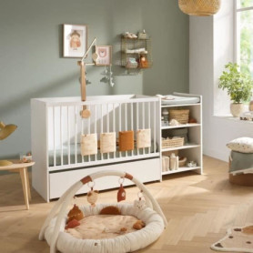 Lit bébé évolutif 120x60 cm en bois blanc - Babyprice First