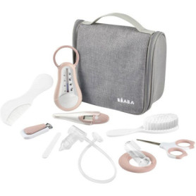 Trousse de Toilette Nomade avec 10 Accessoires pour Bébé - Vieux Rose