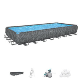 Kit piscine hors sol BESTWAY APX 365 - Rectangulaire 9,56 x 4,88 m