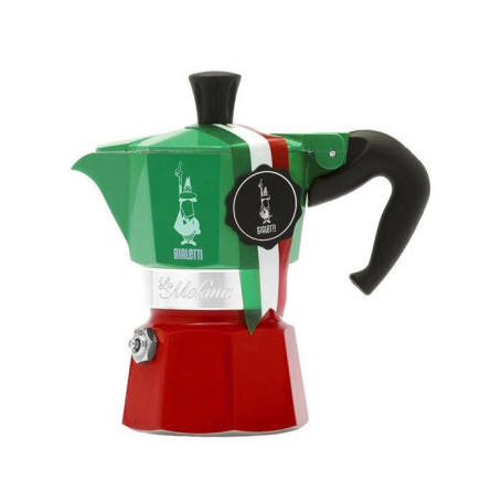 Cafetière Italienne BIALETTI La Mokina Italia - 1 Tasse - Vert/Rouge