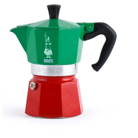 Cafetière Italienne BIALETTI Moka Express Italia 6 Tasses - Vert/Rouge