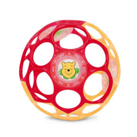 Hochet Oball Disney Baby Winnie l'Ourson - Balle de Motricité Rouge et Jaune