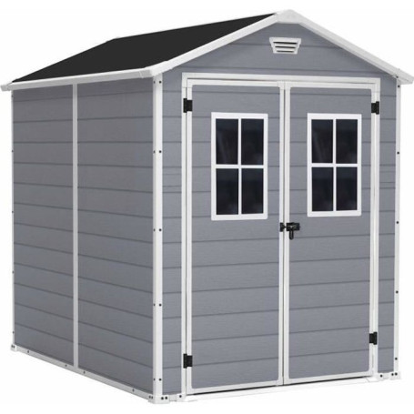 Abri de jardin KETER 4,4 m² en résine Premium 86 Gris avec plancher