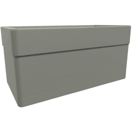 Jardinière Carel 80 cm avec roulettes - Taupe - Idéale pour intérieur et extérieur