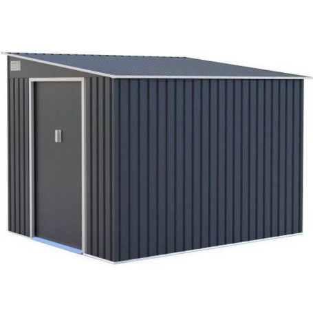Abri de jardin en métal TORONTO 5,5 m² avec kit d'ancrage et portes coulissantes
