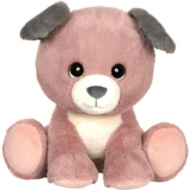 Chien en Peluche Puppy Eyes Rose et Gris - 22 cm