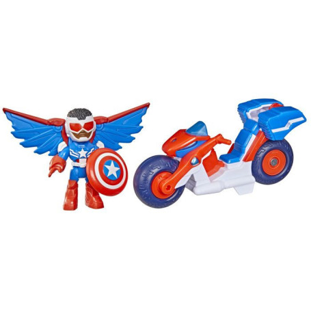 Figurine Captain America Sam Wilson avec Super Moto - 7,5 cm