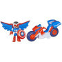 Figurine Captain America Sam Wilson avec Super Moto - 7,5 cm
