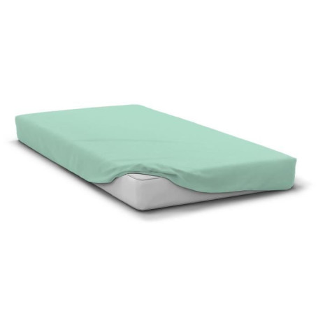 Drap Housse Microfibre Vert d'Eau 140x190 cm - HOME LINGE PASSION