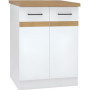 Meuble Bas de Cuisine JUNONA 60 cm - 2 Portes - Blanc Brillant