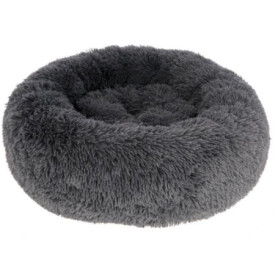 Corbeille Moelleuse Fluffy pour Chiens et Chats - Ø60 cm - Gris