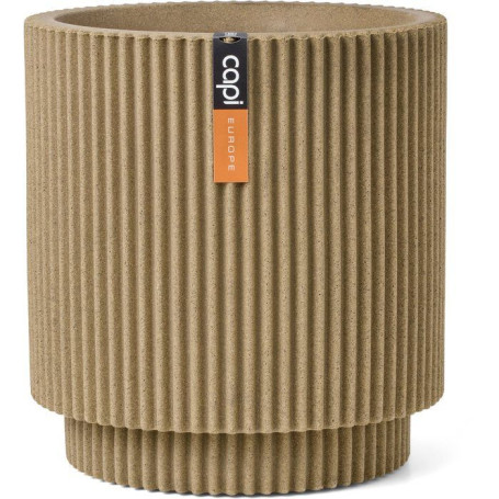 Vase Cylindre Groove NL Beige 36 x 38 cm - CAPI EUROPE
