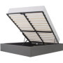 Lit adulte ECLIPSE 160x200 cm avec coffre de rangement en tissu gris clair