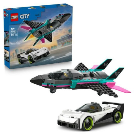 LEGO City - Le Jet Contre la Voiture, Jouet de Construction pour Enfants