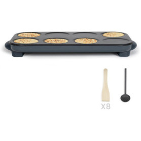 Maxi Crêpes Party LIVOO - Crêpière Électrique 1500W pour 8 Mini Crêpes