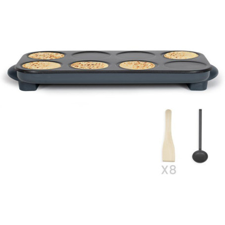 Maxi Crêpes Party LIVOO - Crêpière Électrique 1500W pour 8 Mini Crêpes