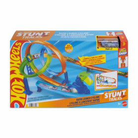 Piste Looping Cyclone Hot Wheels avec Lanceur Multi-Véhicules