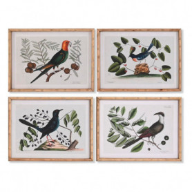 Cadre DKD Home Decor Verre Bambou Oiseaux (65 x 16,5 x 50,2 cm) (4 Unités) 219,99 €