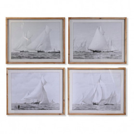 Cadre DKD Home Decor Sapin Verre Barco (70 x 55 x 2 cm) (4 Unités) 259,99 €