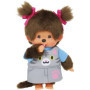 Peluche Monchhichi Salopette Chat Rose - 20 cm