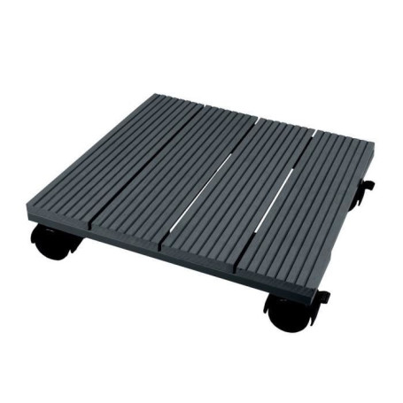 Tablette à Roulettes en Bois Composite pour Plantes - 30x30 cm