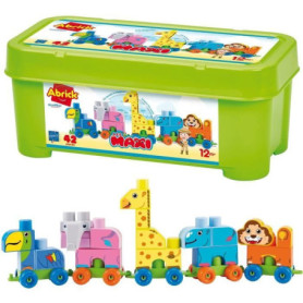 Coffret de Construction Train du Zoo - 42 Pièces avec Animaux