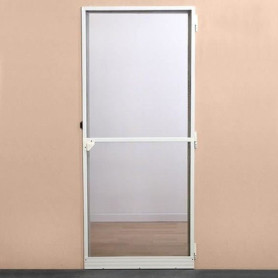 Moustiquaire Porte Battante en Aluminium Blanc - L100 x H220 cm