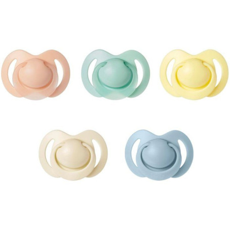 Lot de 5 sucettes orthodontiques en silicone - NUBY - 6-18 mois - Multicolore