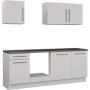Bloc Cuisine NOVACOOL Blanc Mat et Gris avec Plan de Travail Inclus - 220 cm