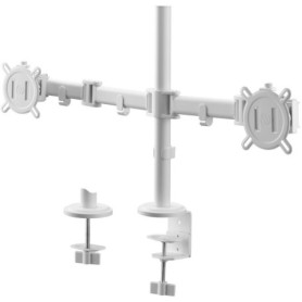 Support Moniteur Double Bras Blanc - Hauteur Réglable pour Écrans 13 à 32 pouces